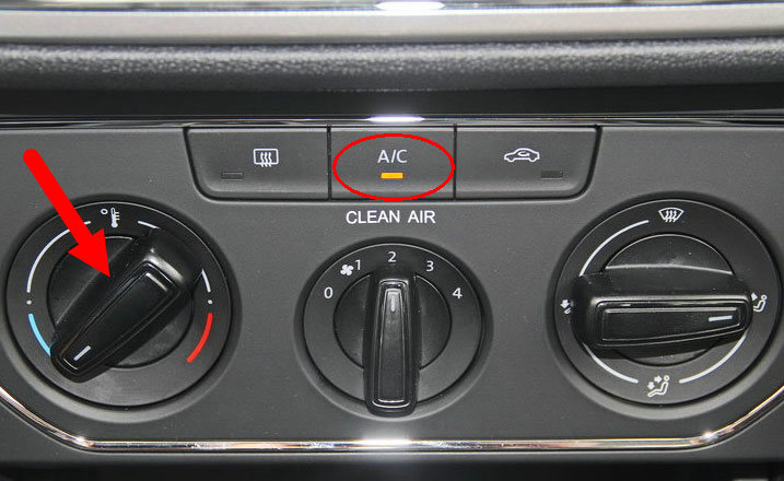 大眾朗逸冷風空調怎么開