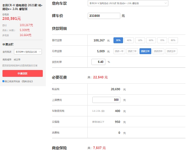 東風(fēng)本田crv插電混動(dòng)價(jià)格 市場2021款售價(jià)27萬