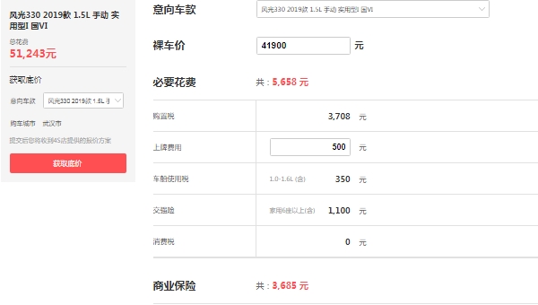 東風風光3300報價,在售風光330報價4萬起