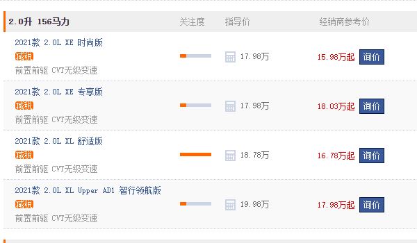 2021款天籟舒適版17萬落地 天籟舒適版全款落地18.30萬(17萬不能落地)