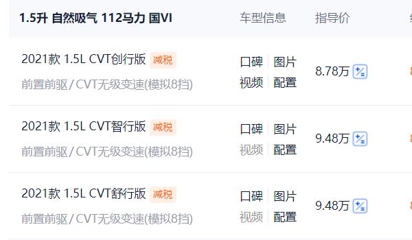 威馳2021款1.5自動創(chuàng)行版落地價(jià) 威馳2021款1.5自動創(chuàng)行版落地9.77萬元
