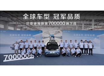 上市不到四年！比亞迪海豚第70萬臺正式下線
